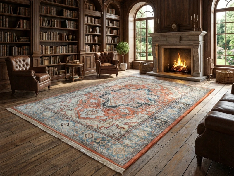 فرش کهنه نما کد 21732 زمینه تمام رنگ