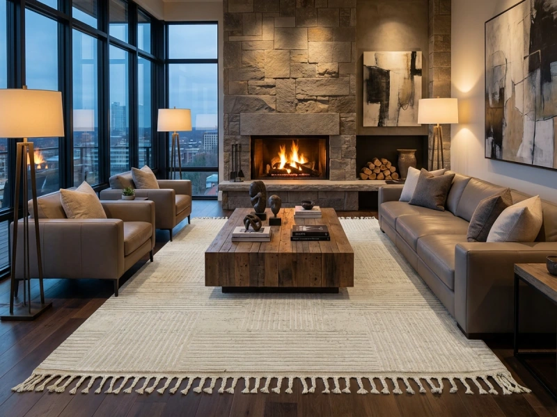 فرش ایکیا کد 42306 زمینه کرم بژ